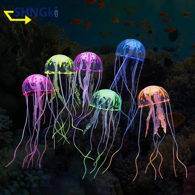 Marine Aquarium Decoration Jellyfish for Aquarium Decors Luminous Accessories Aquatic Plants for Natural Aquariums & Fish Bowls