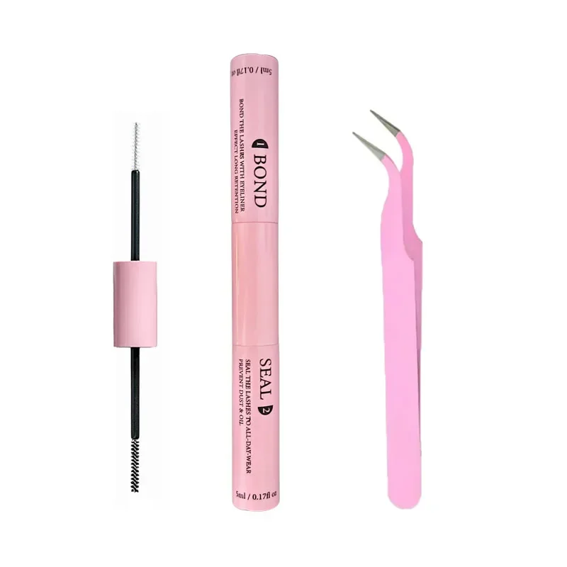 Lash Bond and Seal 10ml Individual Lashes Glue and Seal Super Strong Hold Lash Extension and Lash Glue Remover 5ml Tweezers Kit