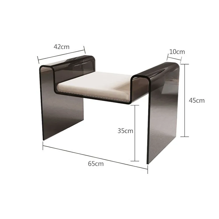 eq-Transparent Acrylic Low Bench Stool for Living Room Dining Outdoor Bedroom Hotel & Villa Shoe & Changing Table Stool%