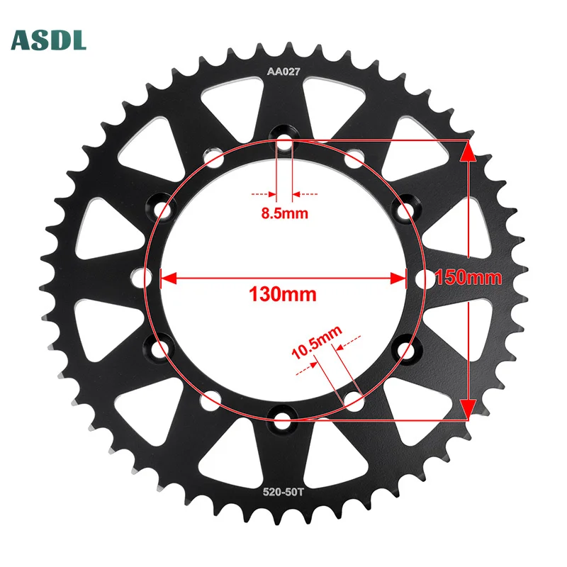 Motorcycle Front and Rear Sprocket 520 50T 13T for Yamaha WR450 F-W X Y 2007-2009 WR450 F-Z A~K 5TJU/W 10-19 WR450F 20-24 YZ450