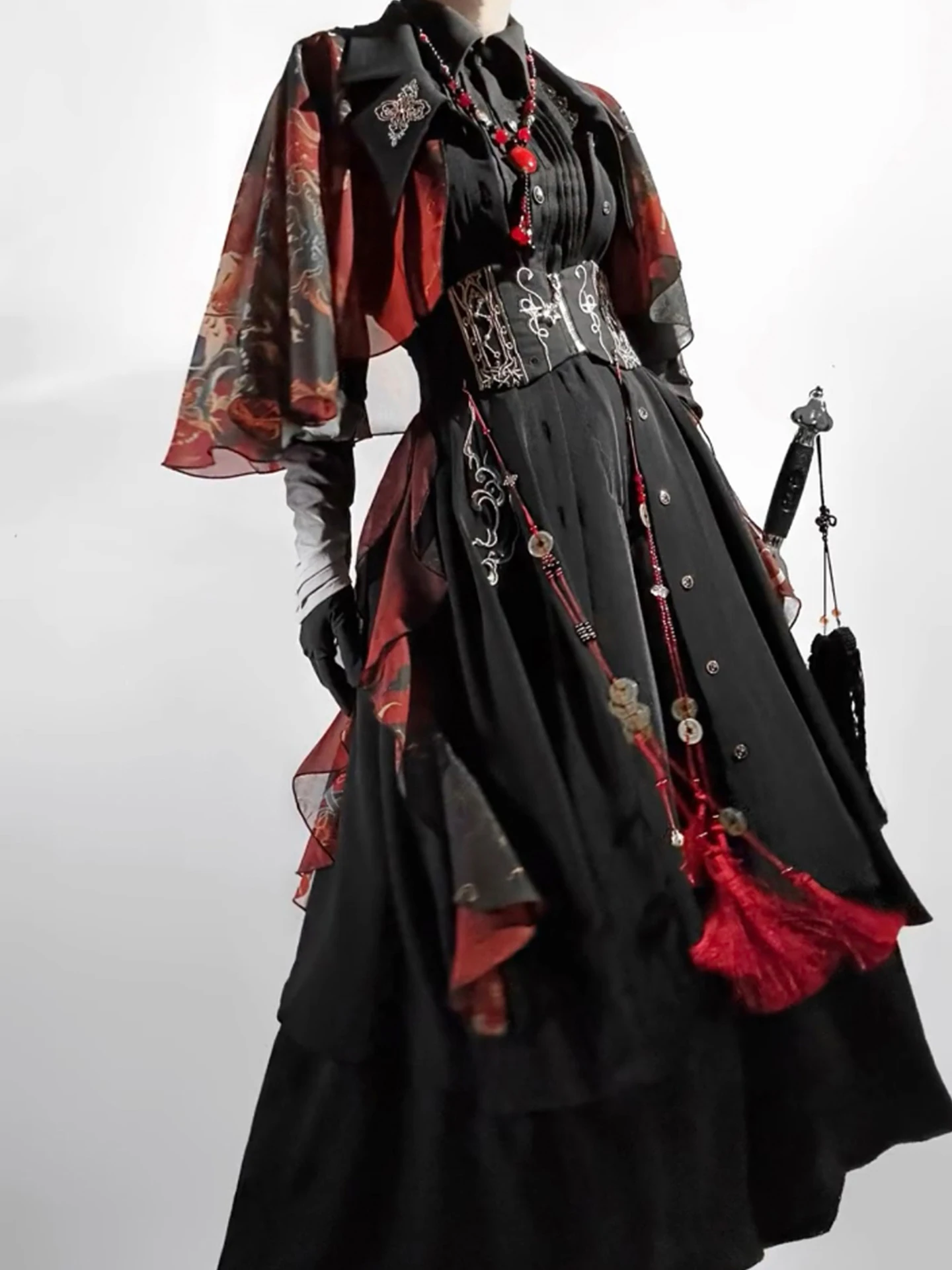 

Новый китайский Sle вышитый шил irt Dr Red Dunhuang косплей Хэллоуин сезон женский комплект одежды Hanfu осень