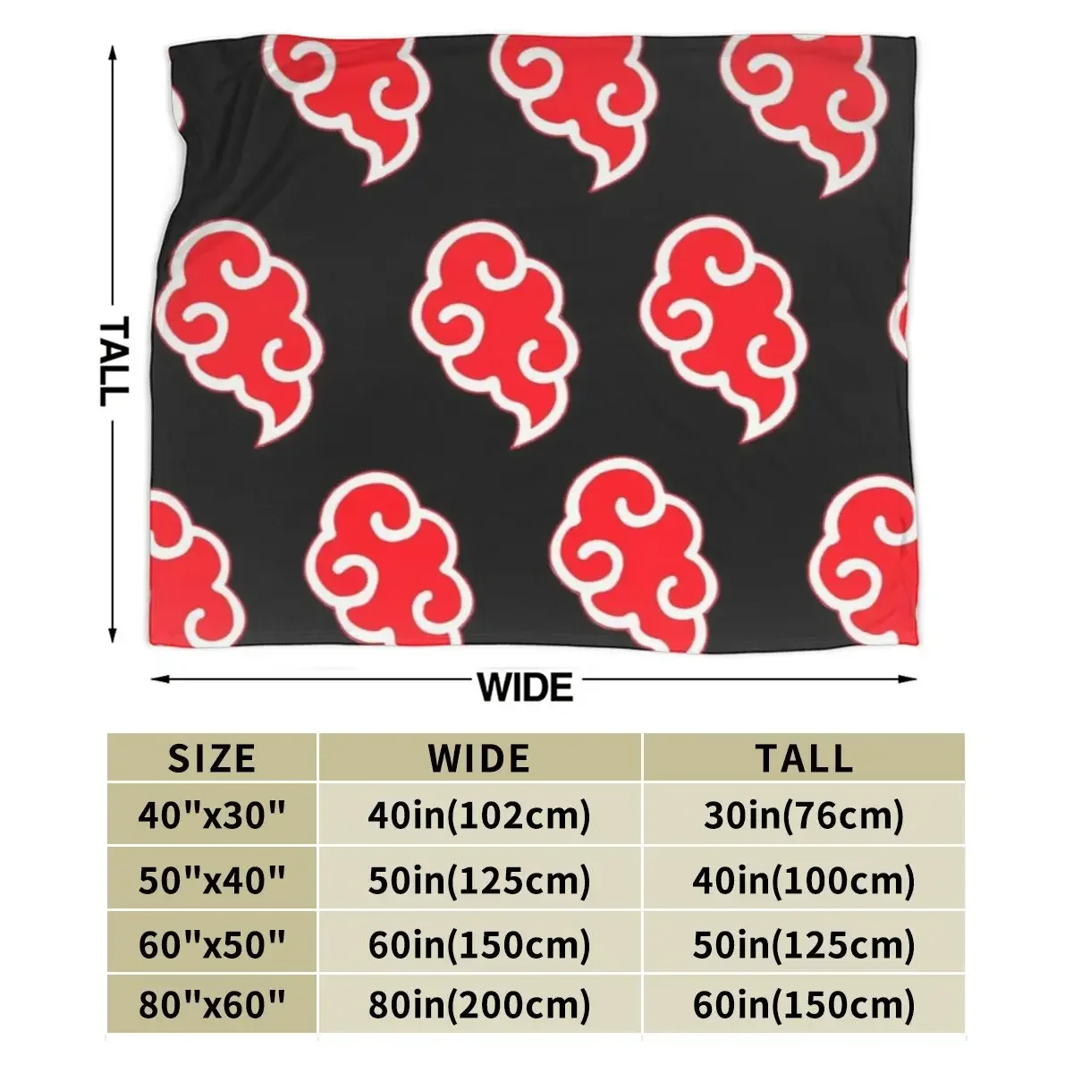 Japan Anime Blue Clouds Akatsuki Neji Blanket Soft Warm Flannel Throw Blanket Bedspread for Bed Living room Picnic Home Couch