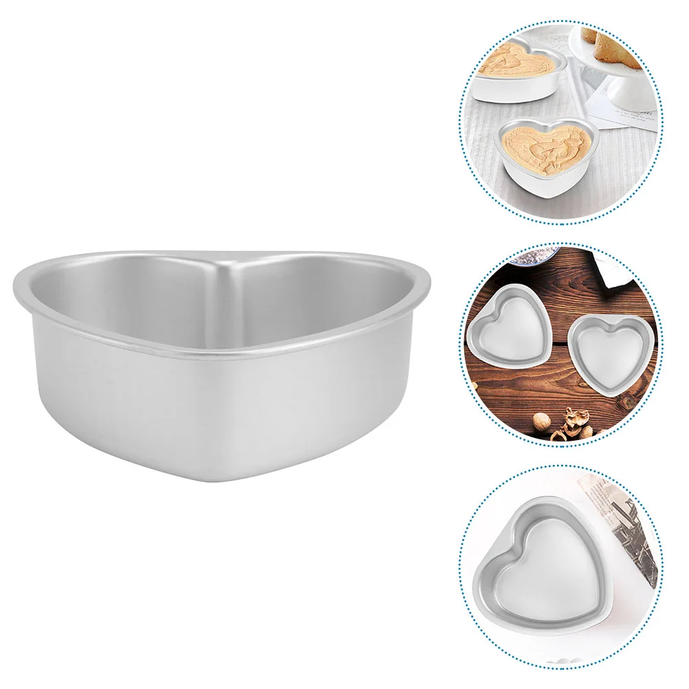 

2 Pcs Set Heart Cake Mold Baking Pan Stencils Aluminum Alloy Shaped Cookie Pans for