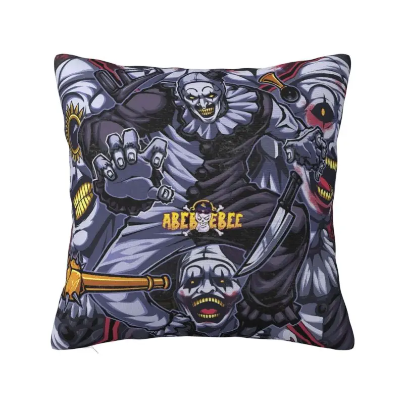 Custom Nordic Style T-Terrifiers Horror Movie Throw Pillow Case Home Decorative Square Cushion Cover Pillowcover for Sofa