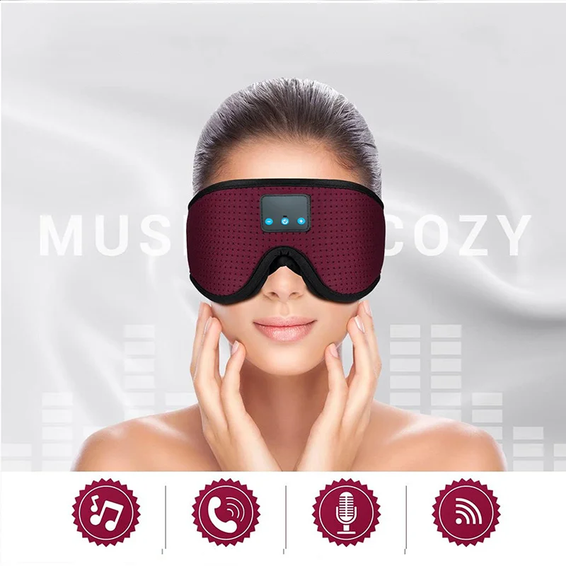 Eyeshade Sleep Bluetooth Earphone Memory Cotton Ergonomics Design Support Calling Sleep Rest Eye Mask Headset Long Battery Life