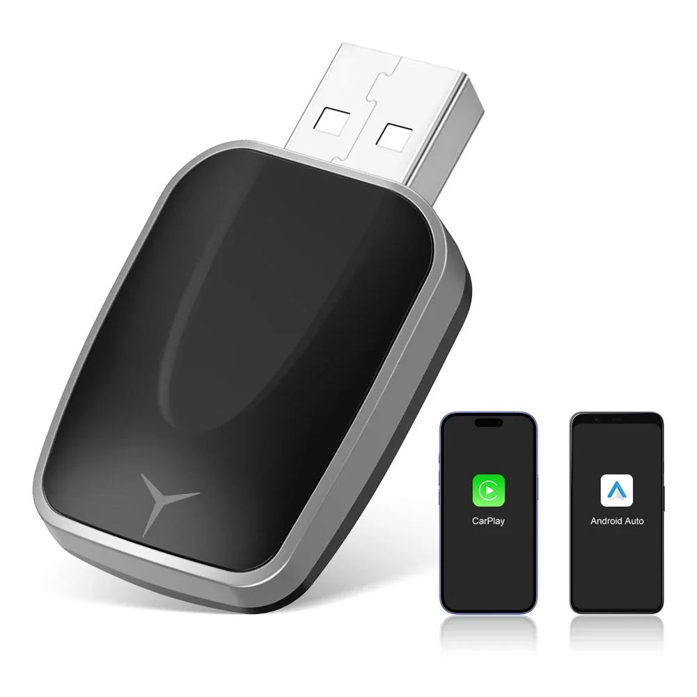 

Wired To Wireless Carplay & Android Auto 2 in 1 Dongle USB Plug and Play Adapter OTA Upgrade for Wired CarPlay Android Auto Cars