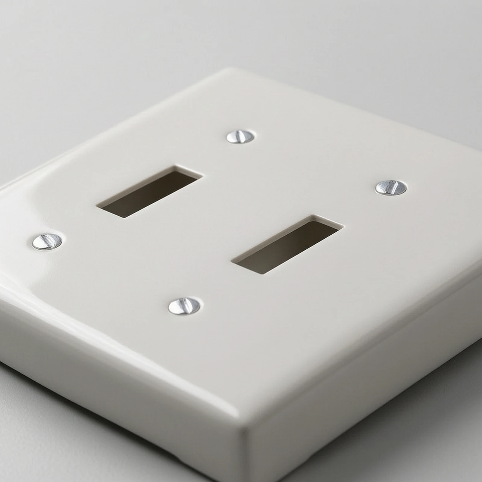 

Double Toggle Switch 15A Light Control Switch with Faceplate Two-Gang Wall Plate 120V Smooth Finish for Electricians
