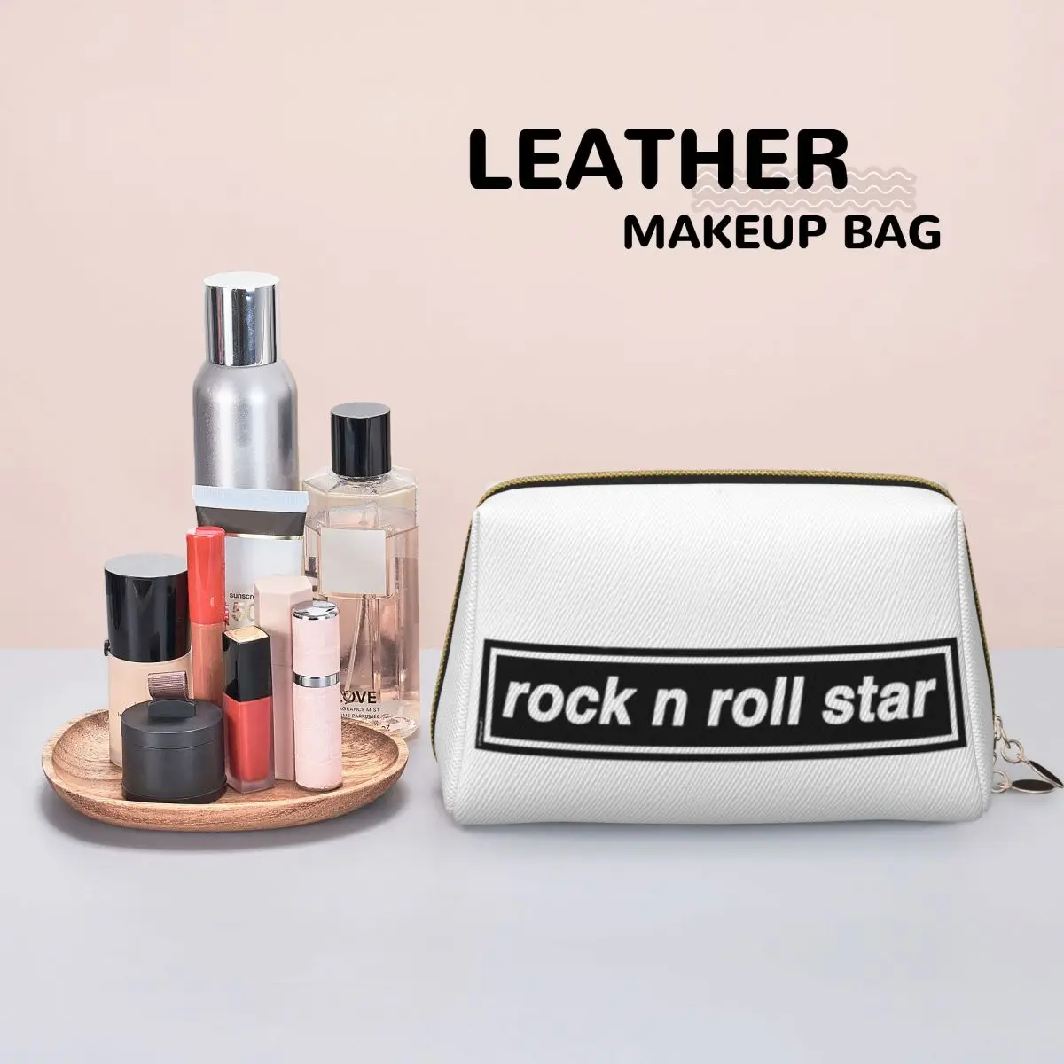 Rock N Roll Star Women Cosmetic Bag Travel Makeup Organizer Pouch Toiletry Storage Dopp Kit Case