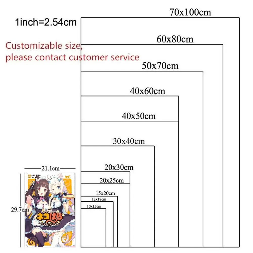 

Poster HD Anime Hot Theme Singer/OST/Movie-Waterproof Self-Stick Home Decor Anime Girl N-nekopara game Maid