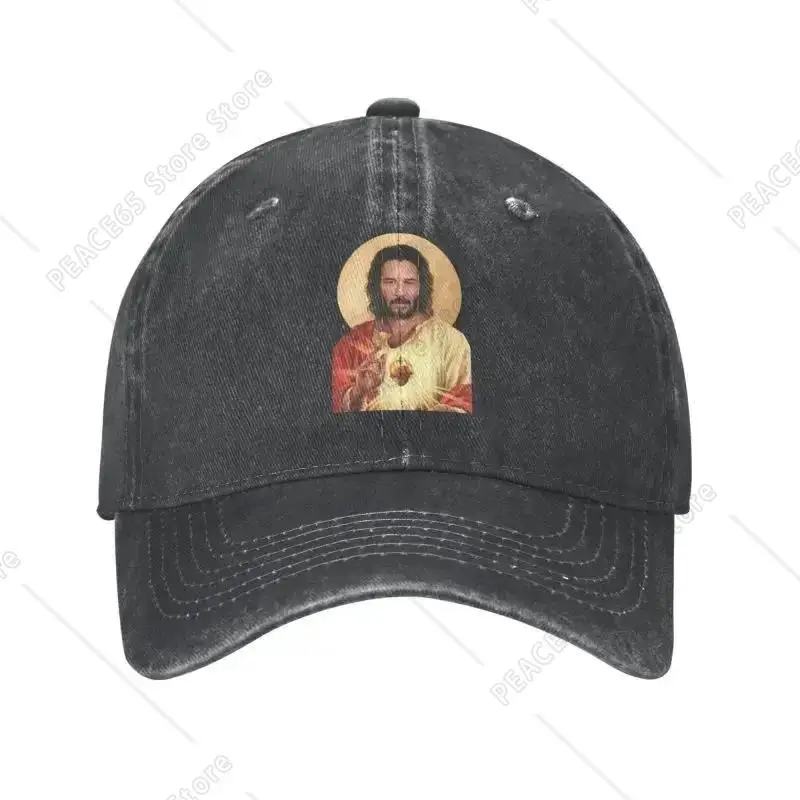 Personalized Cotton Saint Keanu Reeves Baseball Cap Sports Women Men's Adjustable Meme Jesus John Wick Dad Hat