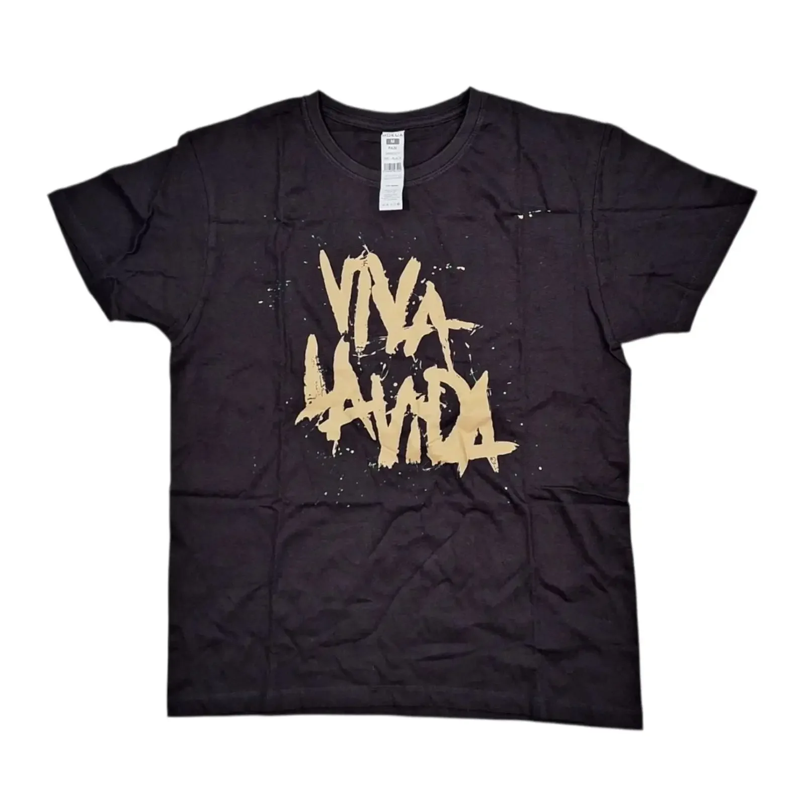 Mukua Herren Schwarzes T Shirt Viva La Vida Gr M NEU vintage Washed Unisex homme Top For Everyday Wear fashion Breathable