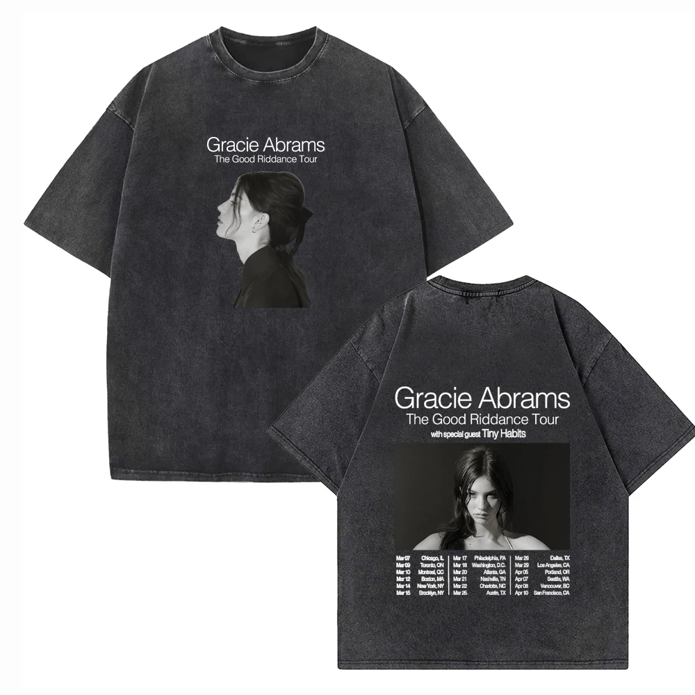 

Gracie Abrams The Good Riddance Tour 2024 Shirts Vintage Harajuku Short Sleeve Cotton Summer Fans Gift Unisex O-Neck T-Shirts