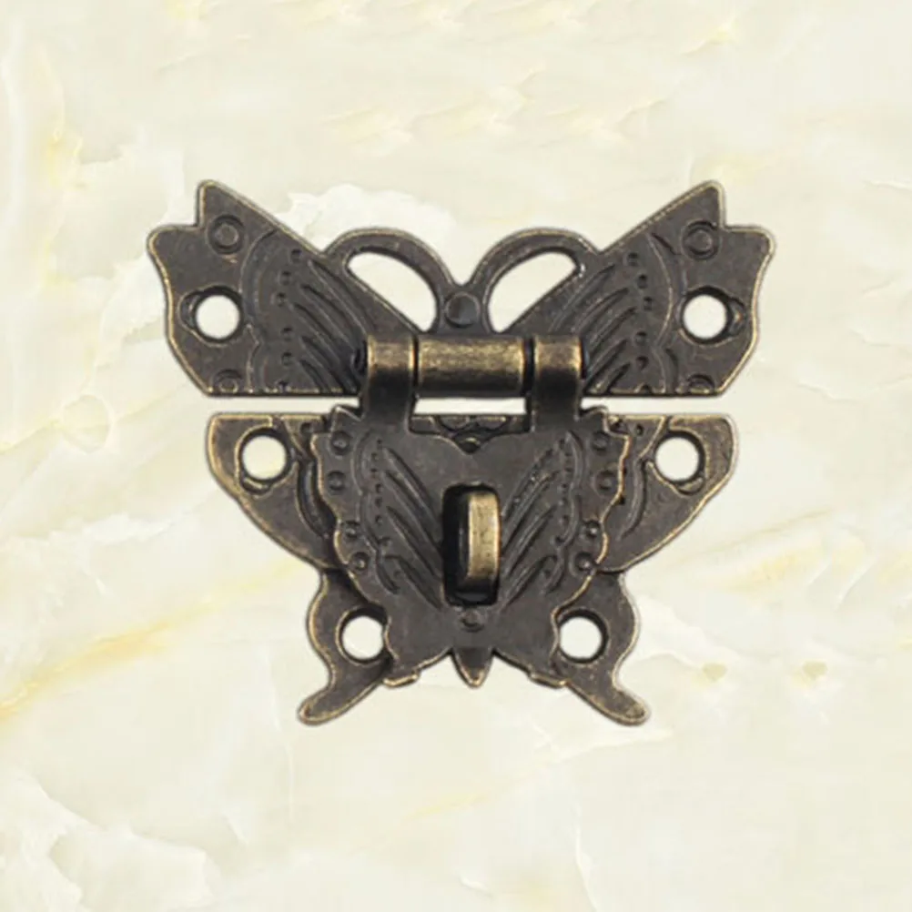 

2PCS Butterfly Buckle Alloy Latch Wooden Gift Lock Hook Locks Hasp Jewelry Box Hardware Durable Vintage Furniture
