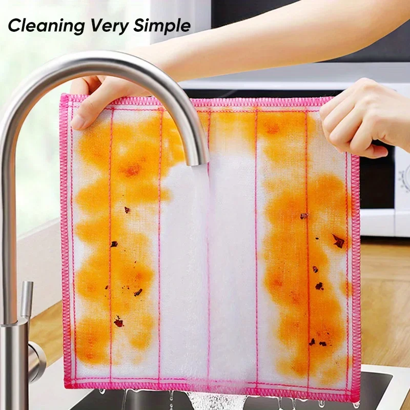 Anti Oil Kitchen Towel 8 Layers Thicken Microfiber Cleaning Cloth High Absorbent Dish Towel For Daily Kitchen Cleaning Wiping