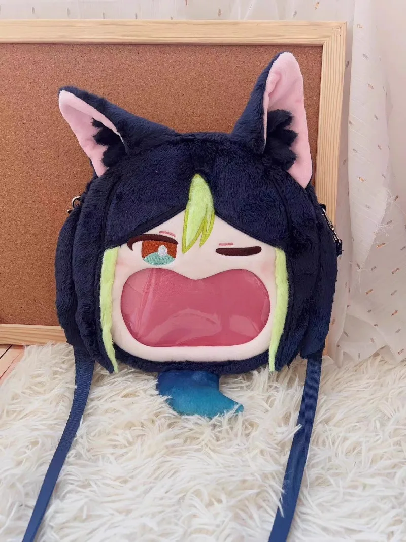 Anime Game Cosplay Wanderer Tighnari Transparent Campus Student Zipper Cartoon Backpack Messenger Shoulder Bag