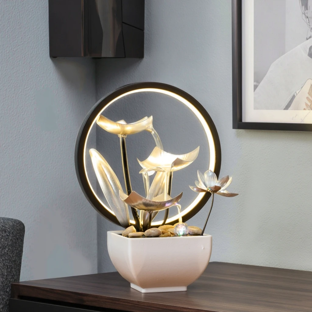 

Новый небольшой трехэтажный проект украшения из струящейся воды для привлечения богатства и создания офисного пейзажа, переработанного водой.