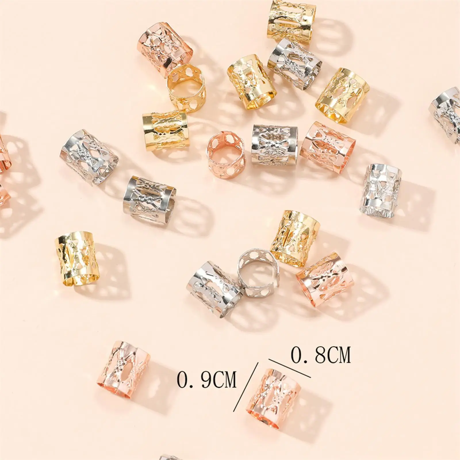 Metal Dreadlock Beads Hair Braid Rings Clips for Women Men Alloy Cuffs Decorative Jewelry Party Wedding Anniversary Gifts