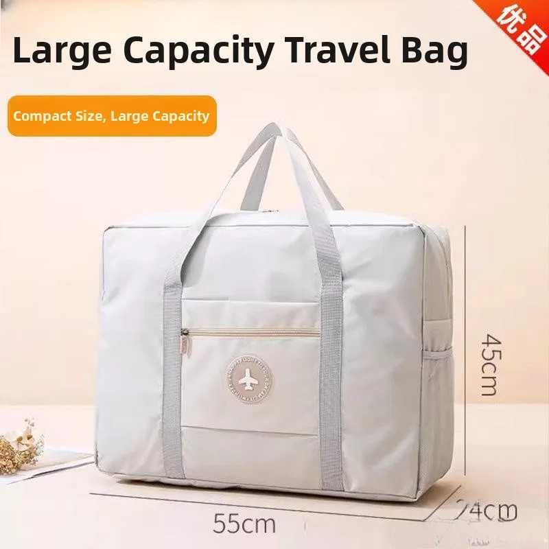 

Large Capacity Women's Travel Bag Handheld Short Trip Airport Check-In Foldable Student Luggage Bag Delivery Bag Storage Bag