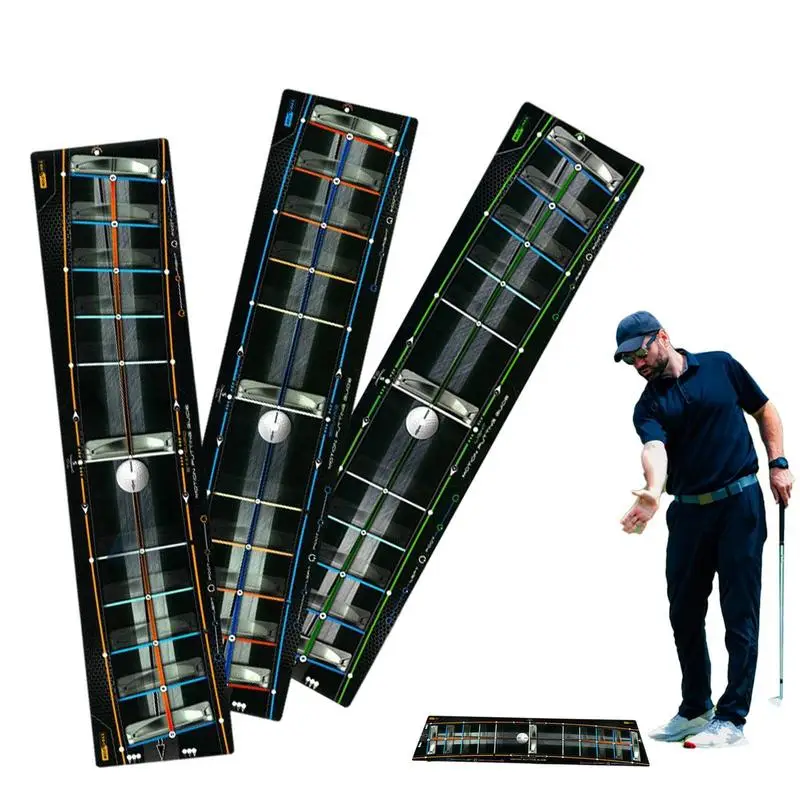 

Golf Putting Mat Dynamic Putter Guide Pad Putter Path Trainer 3Pcs Golf Putter Guide Mats For Men Women Beginner Golf