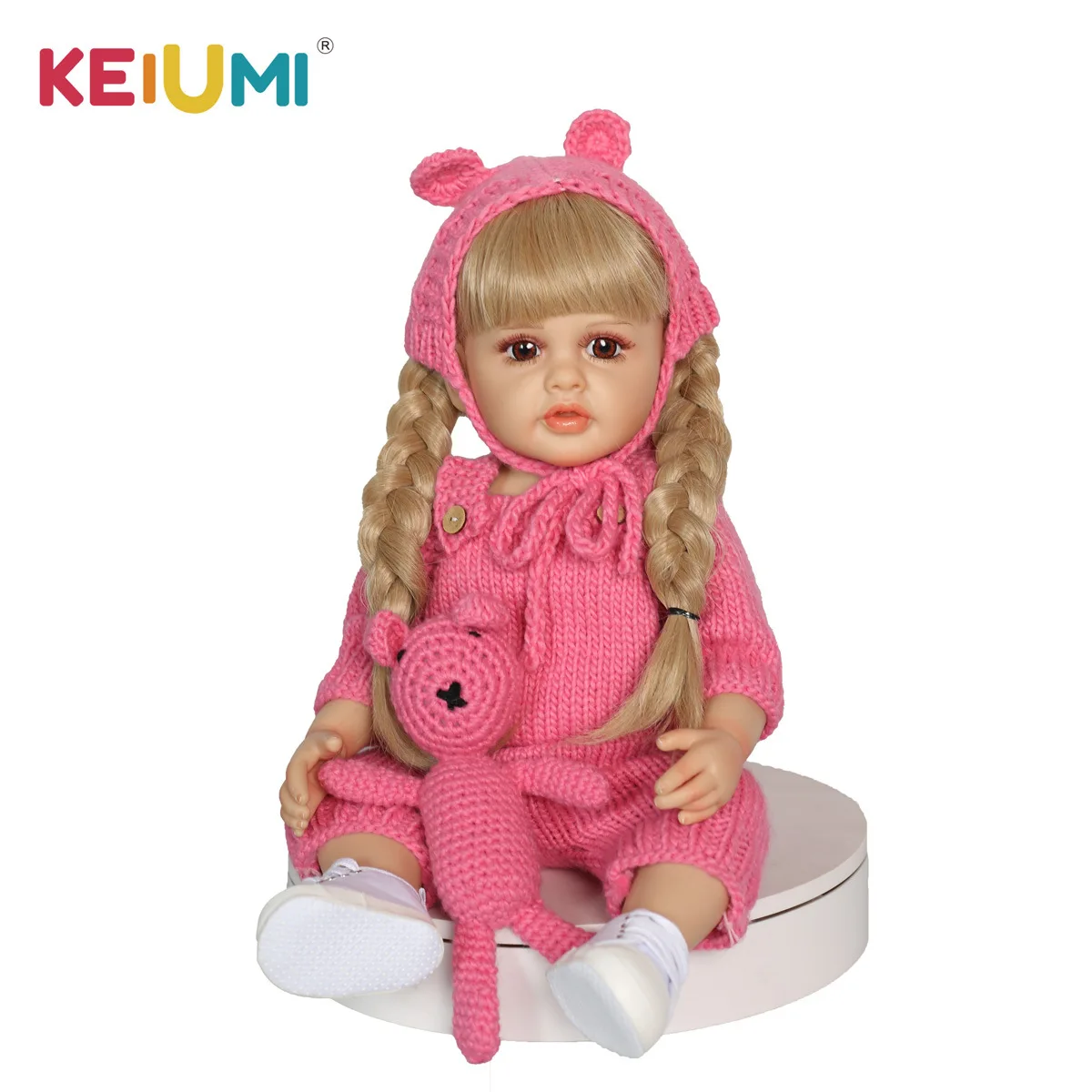 55cm wig cover soft silicone simulation baby and children's early education puzzle toy birthday gift