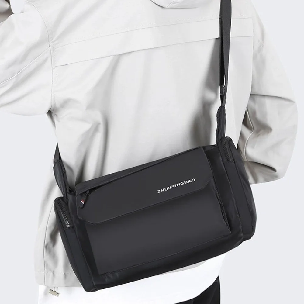Bolso cruzado impermeable para hombre, bolsa para teléfono de gran capacidad, bolso de hombro para estudiante, negro, gris, con múltiples bolsillos, bandolera