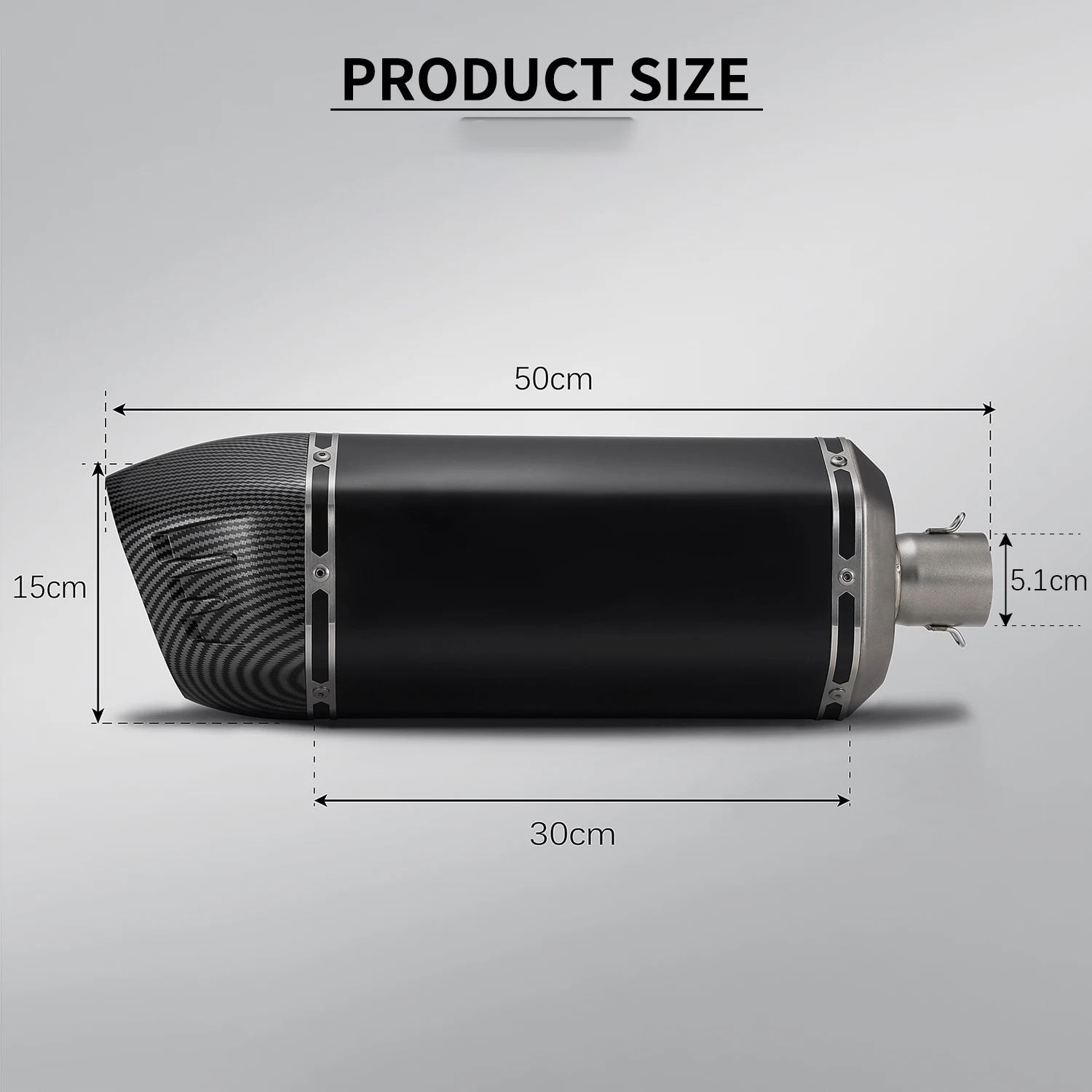 

Универсальный глушитель для мотоциклов, модифицированный наконечник выхлопной трубы, насадка-слип-он, совместимый с различными адаптерами для выхлопных труб