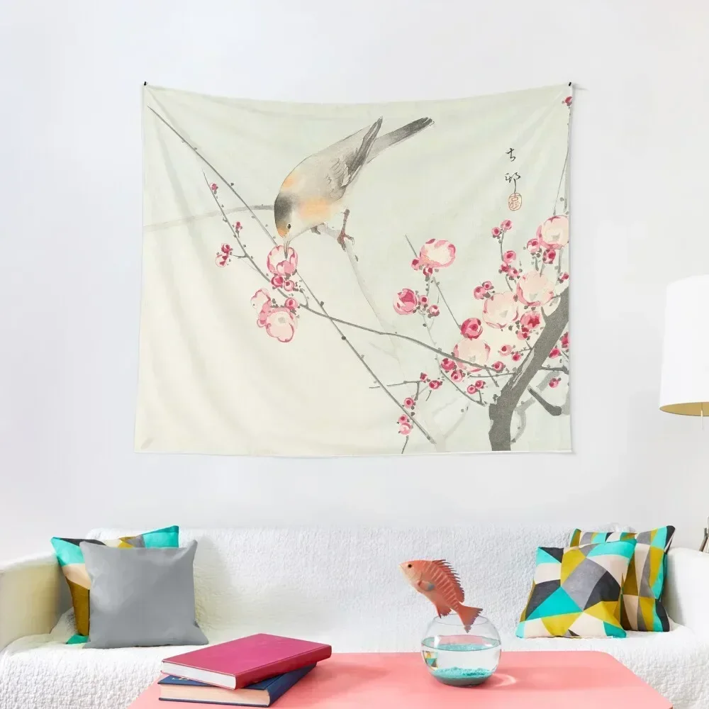 

Songbird On Blossom Branch, Ohara Koson Tapestry Room Ornaments Wall Tapestries Aesthetic Home Decor Tapestry