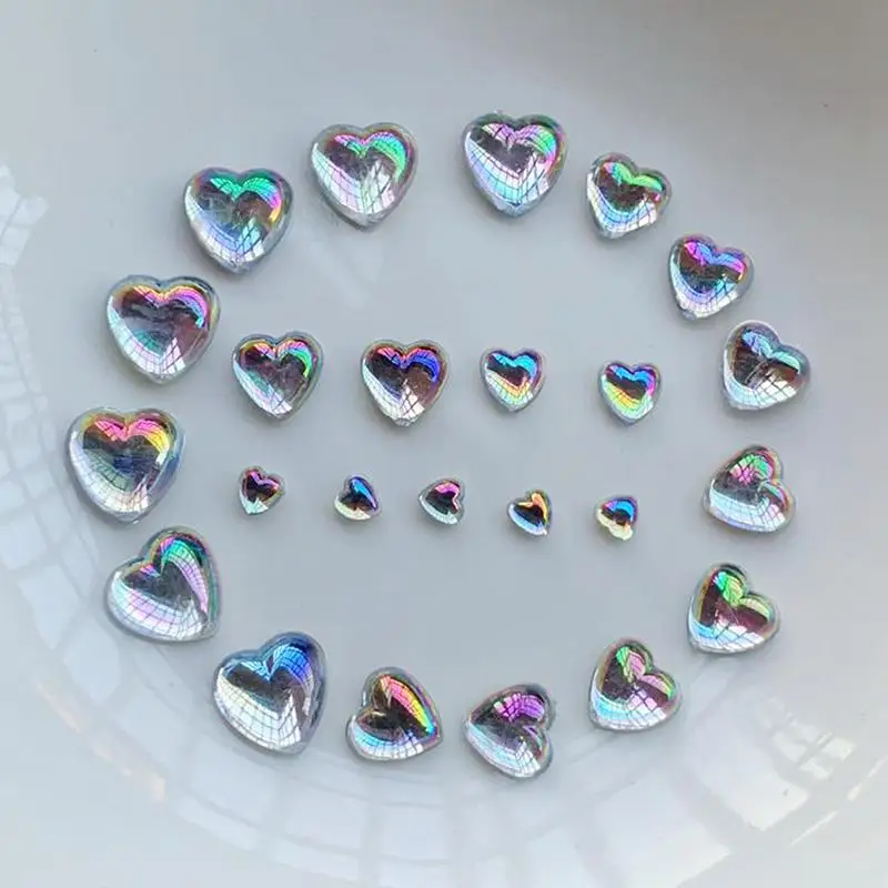 White AB color crystal Heart rhinestone flat back 4mm&5mm&6mm&8mm&10mm optional Rhinestone decoration