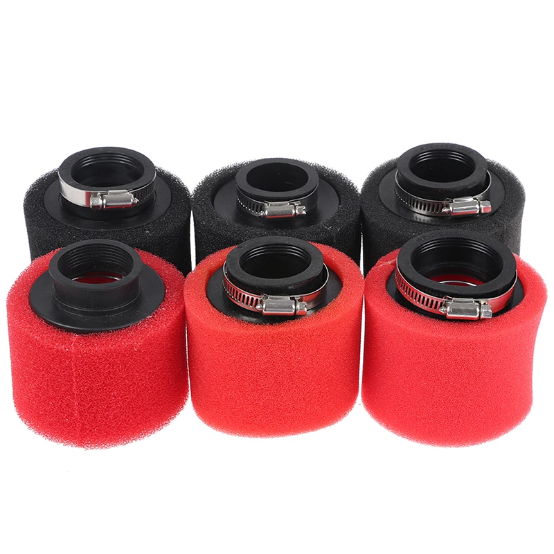 Black and Red Straight Neck Foam Air Filter 36mm 39mm 40mm 42mm 46mm 50mm Sponge Cleaner Moped Scooter Dirt Pit Bike Motorcycle