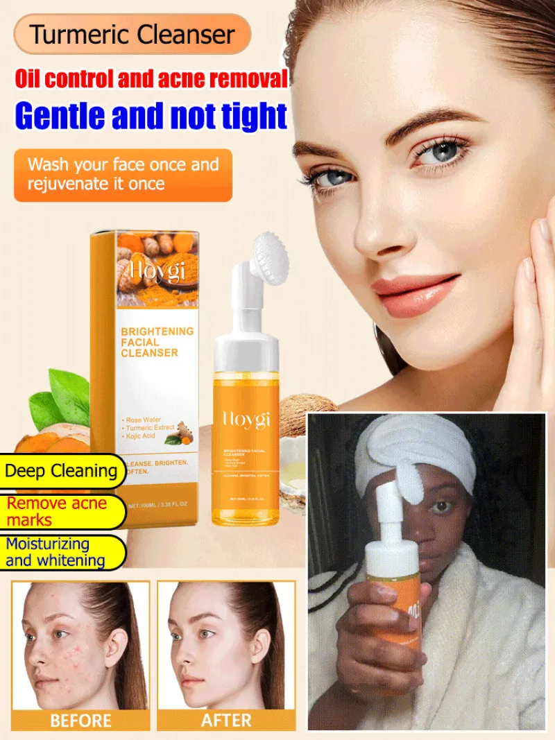 Deep Cleansing Cleanser Imprint Lightening Facial Skin Turmeric Nourishing Brightening Beauty