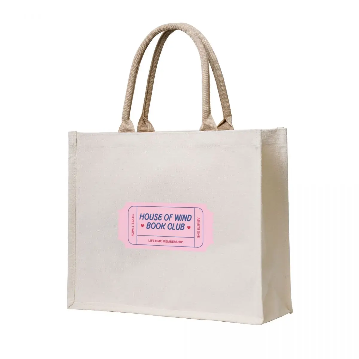 

house of wind book club ticket - pink and blue Tote Bag shopper bag women canvas Shopper handbag Lady bags
