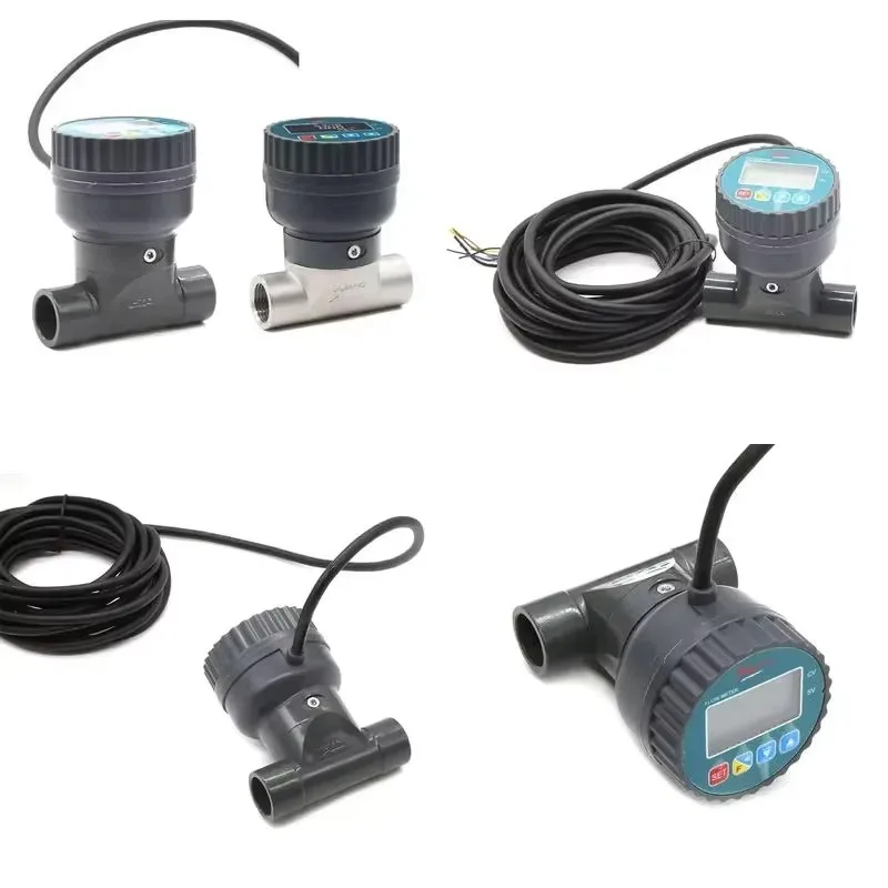 4-20mA Digital Water Flow Meter Liquid Flow Sensor Acid Resistant Chemical Flow Meter PVC Pipe DN15-DN80 10-30VDC