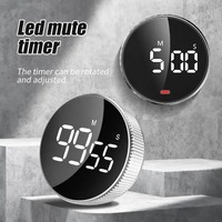 LED Digital Display Timer Kitchen Study Countdown Silent Timer Self Regulated Rotary Cooking Electronic Clock Magnetic Stopwatch
