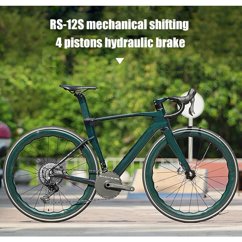 

Twitter Carbon Road Bike,Racing Road Bikes 700*28C,Carbon Road Bicycle,4 pistons hydraulic brake, RS-12S mechanical shifting