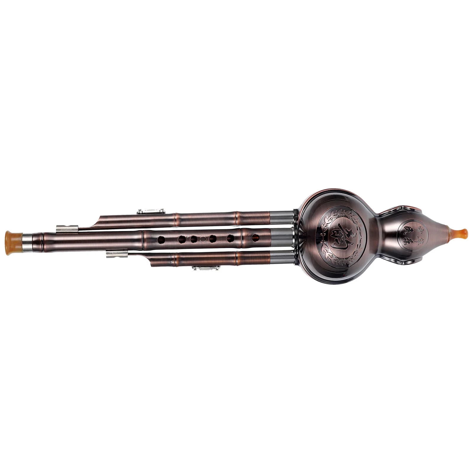 Chinese Traditional Instrument Three Tone Gourd Silk Cucurbit Flute Key of Ethnic Instruments