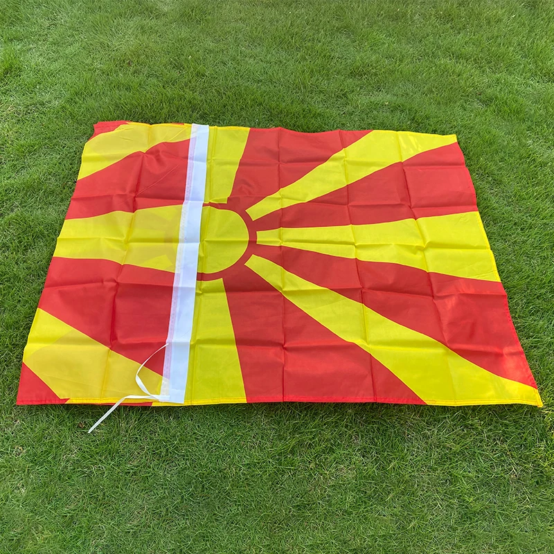 Aerxemrbrae flag150x90cm   macedonia   standarta polyesterová dvojitý strana tištěným macedonia  národní standarta prapor pro dekorace