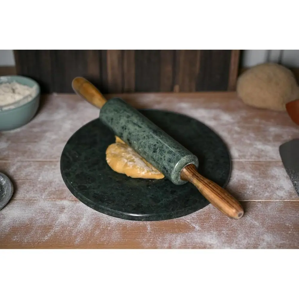 Natural Stone 9x9 Inch Round Rolling Base for Dough, Roti, Chapati, and Paratha Making