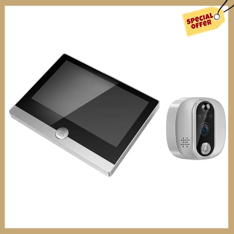 أداء مستقر-4.3 بوصة TUYA Wifi شاشة LCD جرس الباب الرقمي 1080P الاتصال الداخلي للرؤية الليلية كاميرا الباب الإلكترونية ثقب الباب Vi
