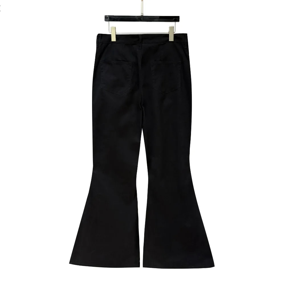 High Street Cotton Dark Ro Pant Men's Retro Design Vintage Zipper Niche Splicing Casual Flared Pants Men Clothing Men Y2k