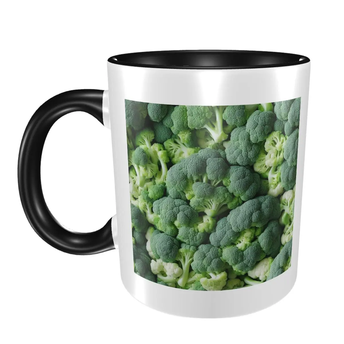 

Кружка с брокколи и кофейником, забавные керамические кофейные чашки, чайные кружки, чашка для молока, посуда для напитков, подарки для друзей