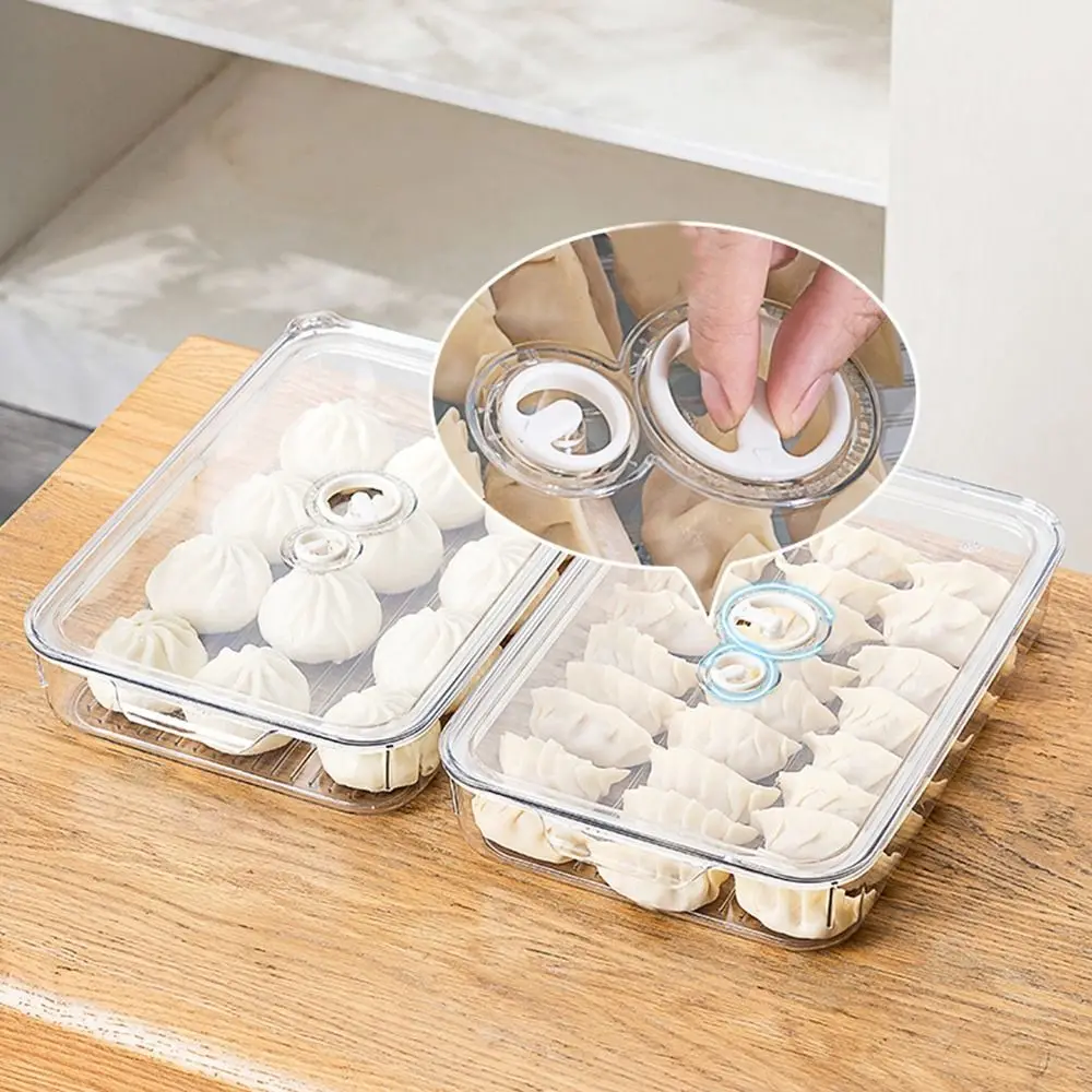 Plastic Refrigerator Dumpling Box Quick Freezing Transparent Refrigerator Storage Box Large Capacity Non-stick Food Frozen Box