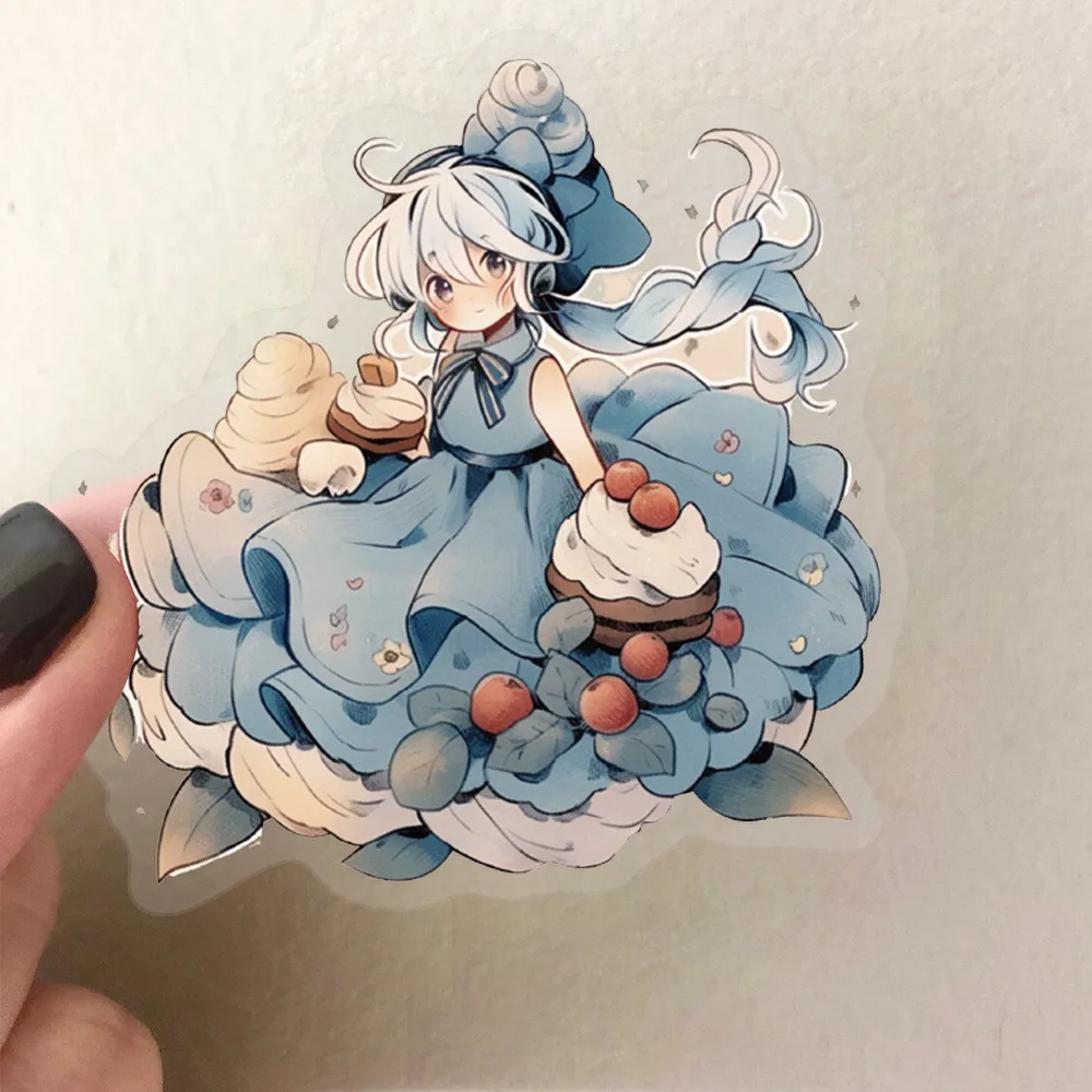 مجموعة ملصقات خرافية بألوان مائية شفافة مكونة من 52 قطعة، مقاومة للماء، ديكور PET شفاف لحسابات اليد (متجر عوالم الرسوم المتحركة) #5