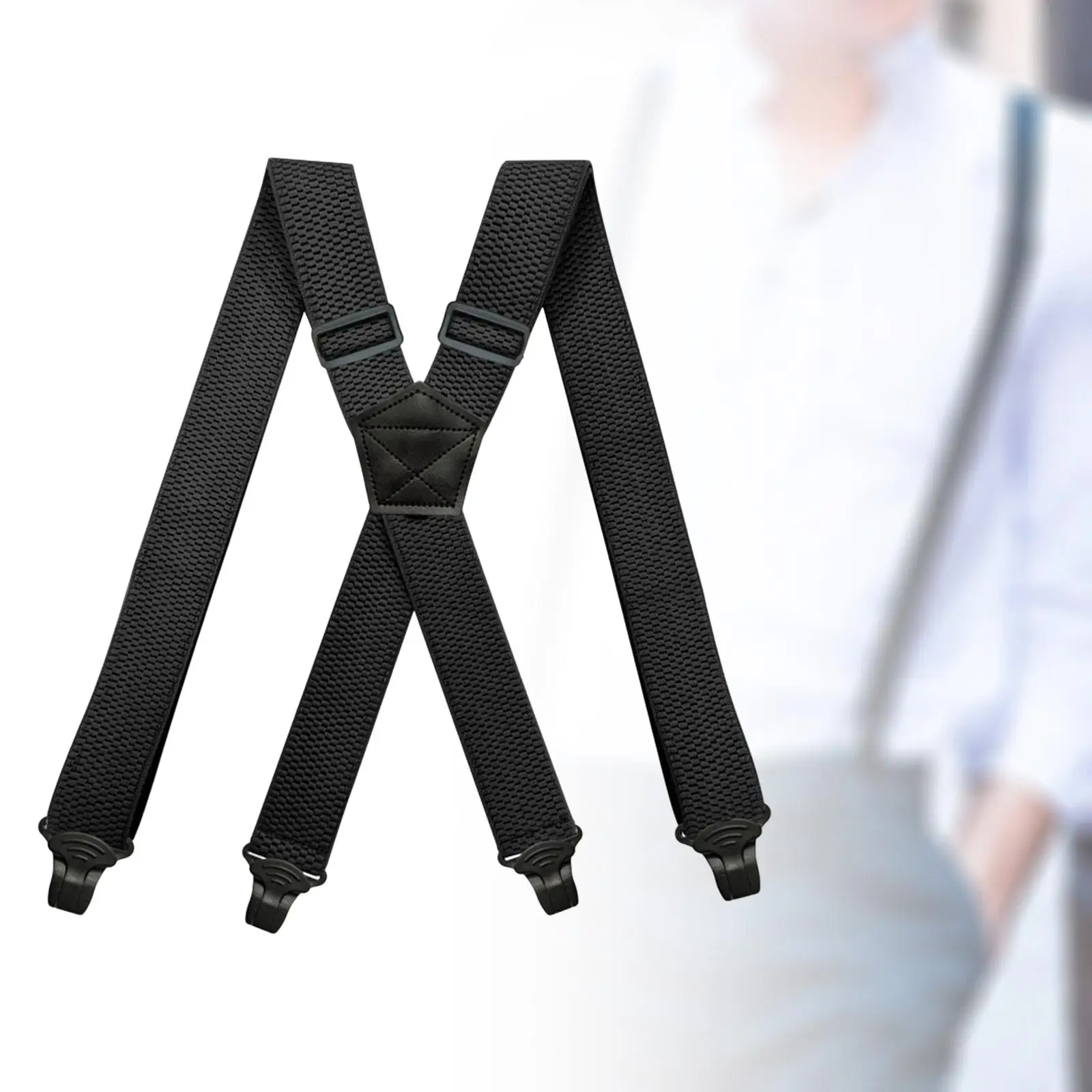 Casual Men Women Suspender Elastic Straps Adults x Type Heavy Duty 4 Clips