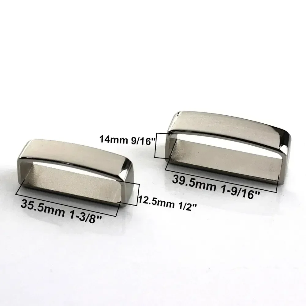 1Pcs Metal Belt Keeper D Shape Belt Strap Loop Ring Buckle Parts for Leather Craft Bag Strap Belt 40mm
