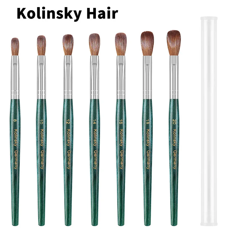 

TIANMI 100% Pure Kolinsky Nail Brush Green Starry Sky UV Gel Polish Extension Builder Manicure Nail Pen Painting Drawing Brushes