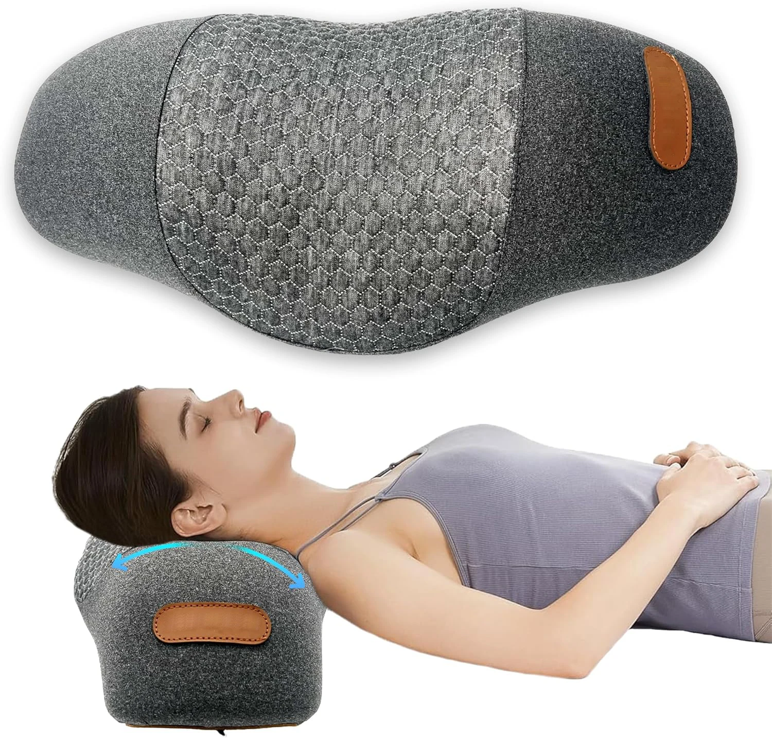 Neck Support Pillow Ergonomic Cervical Roll Memory Foam Pillow Sleep Enhancing Cervical Massage Pillow Cervical Traction Device