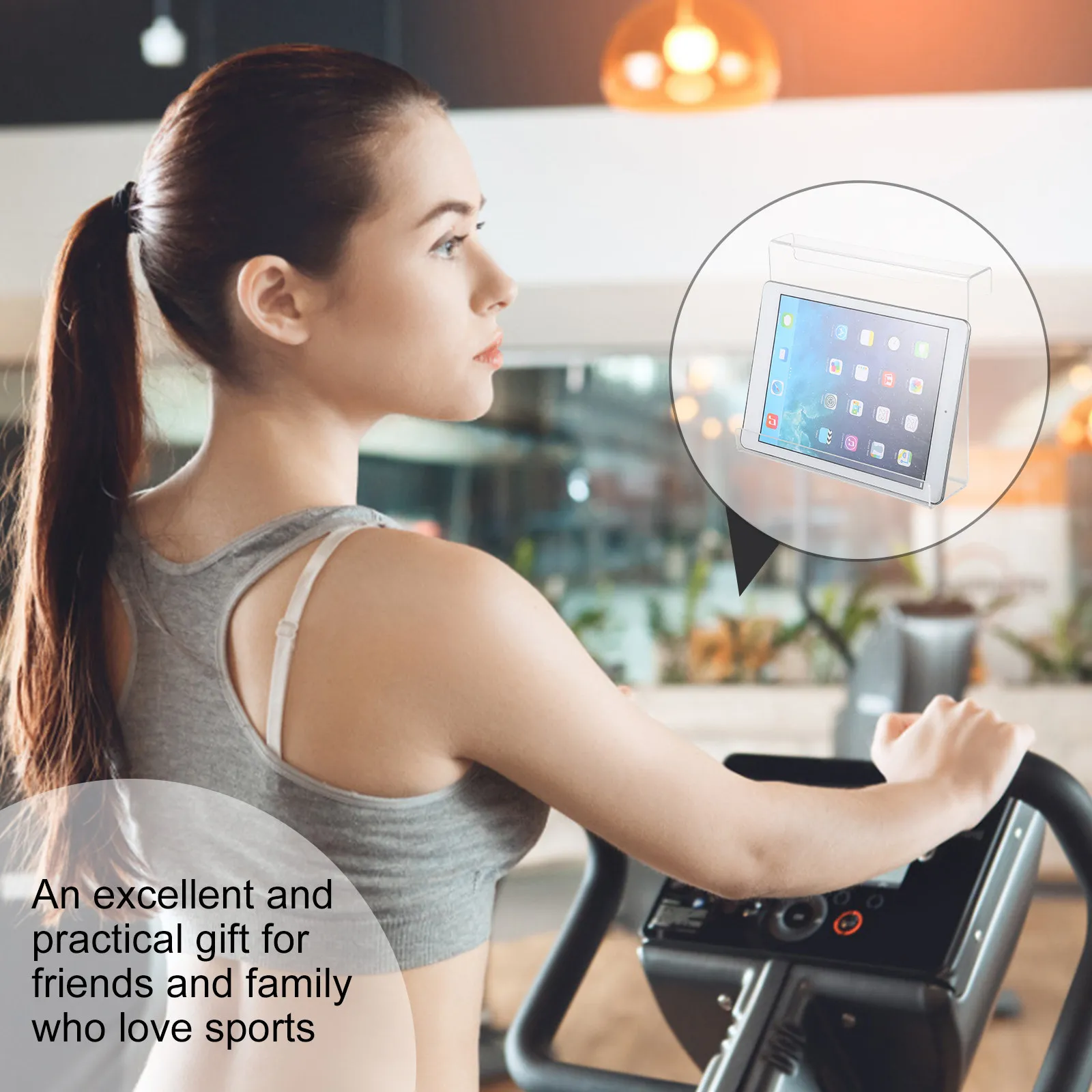 Premium Acrylic Treadmill Reading Rack Book Holder for Tablet Magazine Ebook Reader Fitness Equipment Home Gym Use Sturdy Design