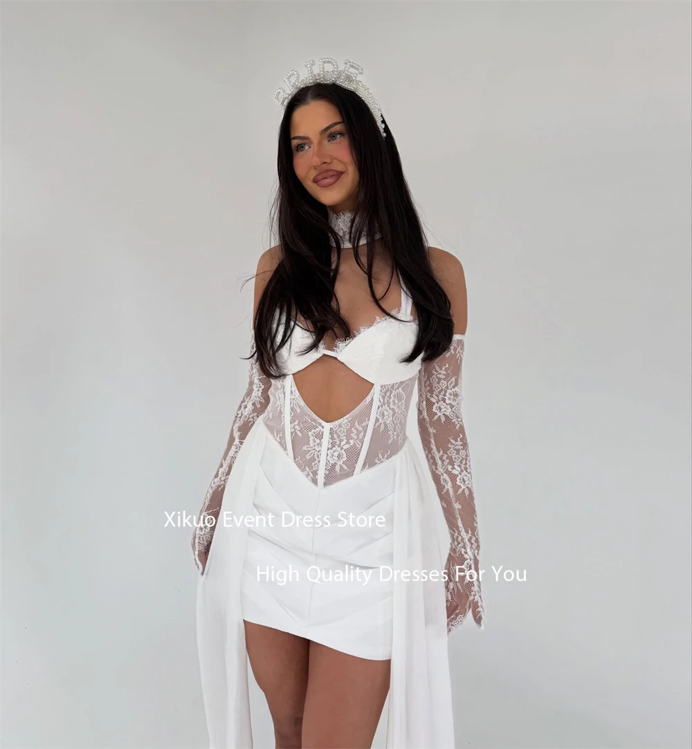 Xikuo Sexy Lace Cut Out 2026 Wedding Dresses Sweetheart Ruched Vestidos De Novia Appliques Bridal Gowns For Girl Customized