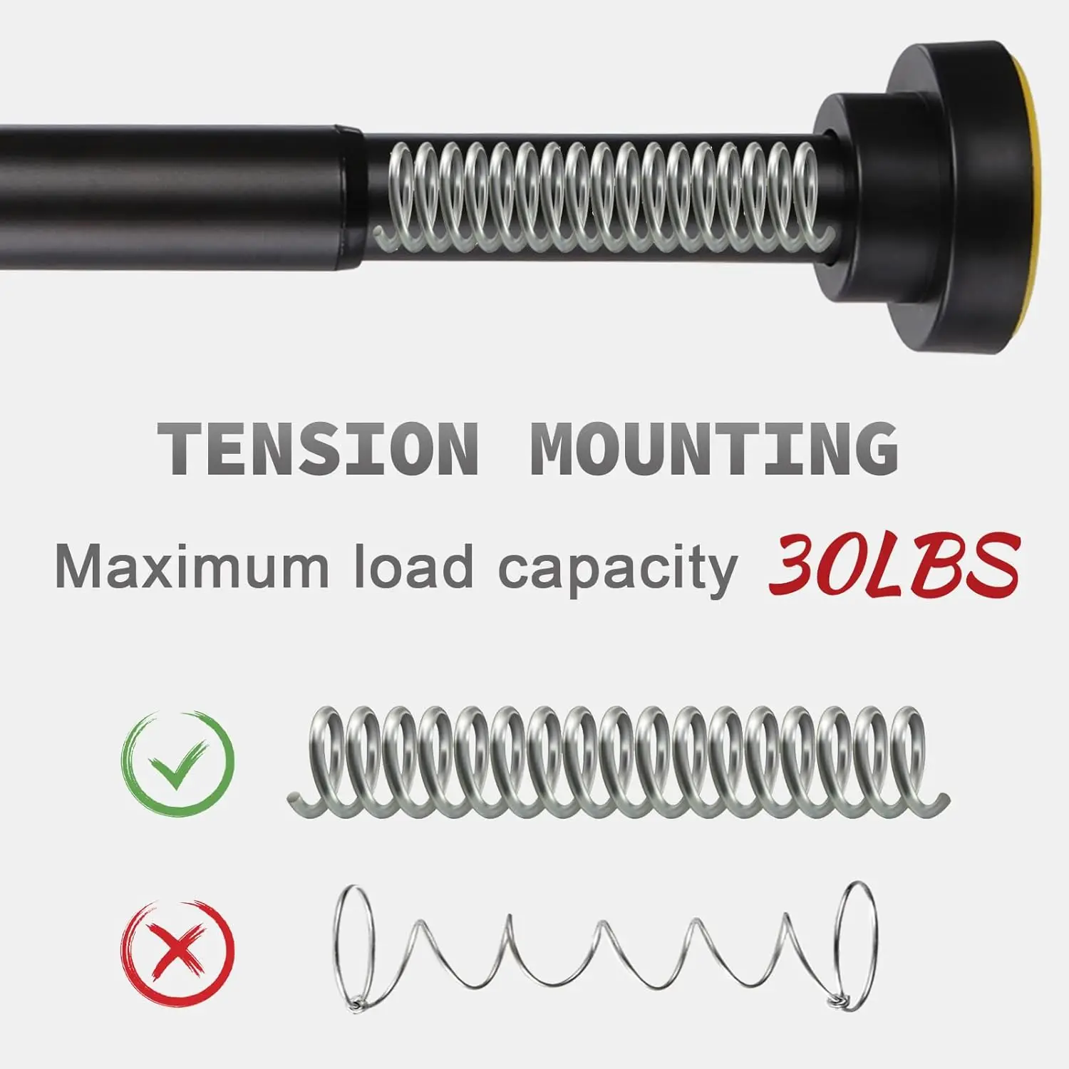 Adjustable Tension Shower Curtain Rod 43-78 inch with Anti-Rust Coating for Bathroom No Drill