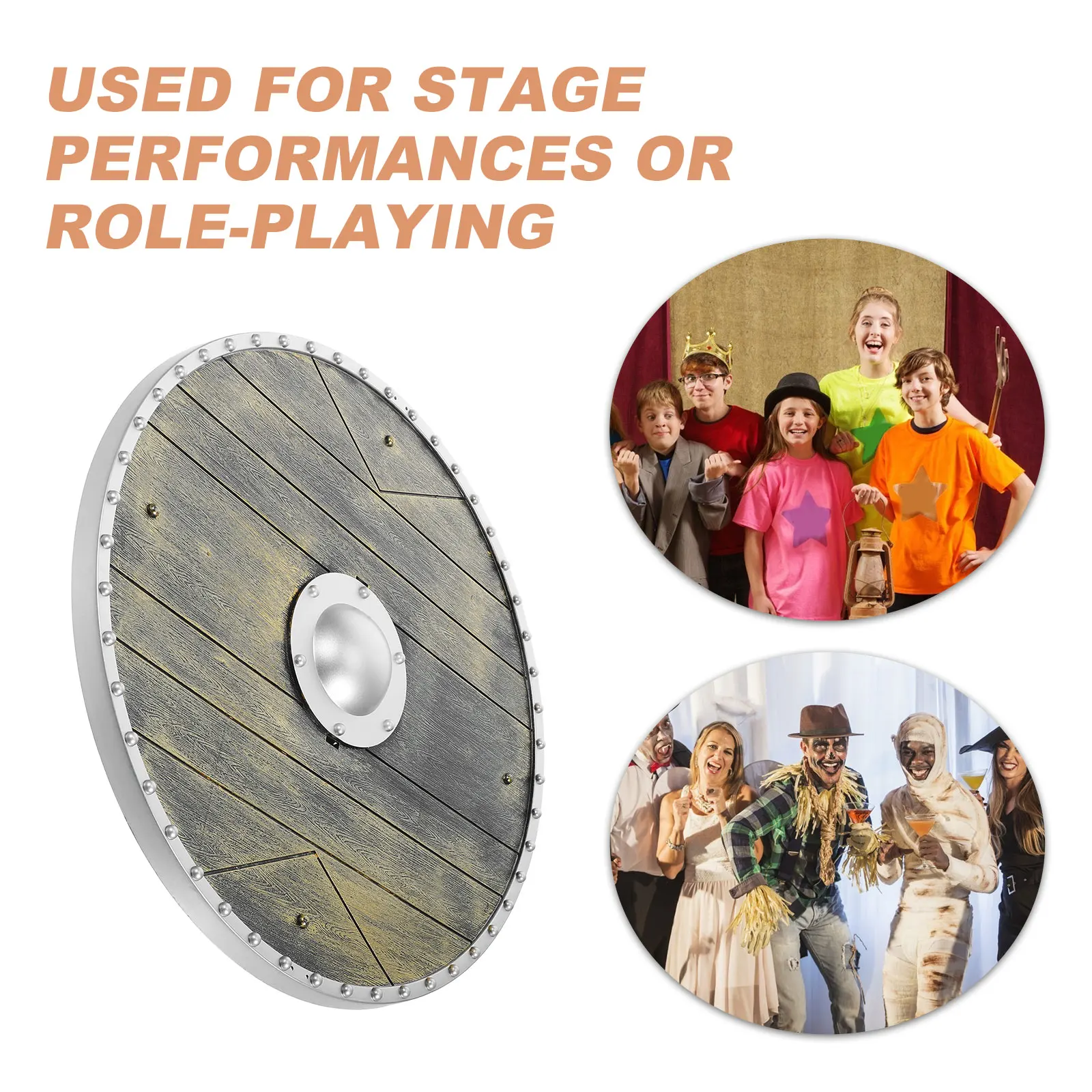 ยุคกลางแกล้งเล่น Prop รอบ Shield ของเล่นคอสเพลย์ Prop ของเล่น Shield สําหรับตกแต่งเวทีตลก Shield ของเล่น Cosplay Shield Prop เด็ก